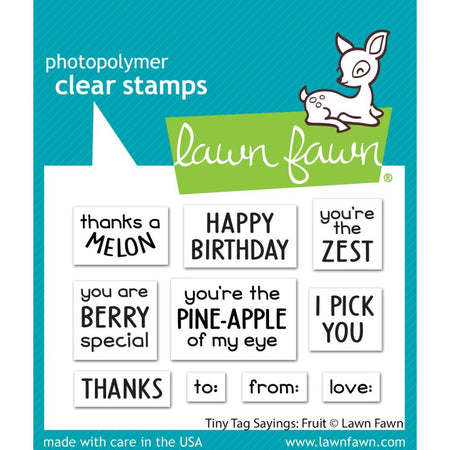 Lawn Fawn Clear Stamps - Tiny Tag Sayings : Fruit