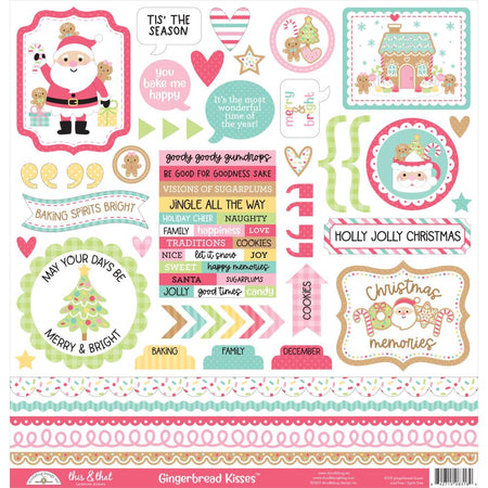 Doodlebug Design Gingerbread Kisses - This & That Stickers