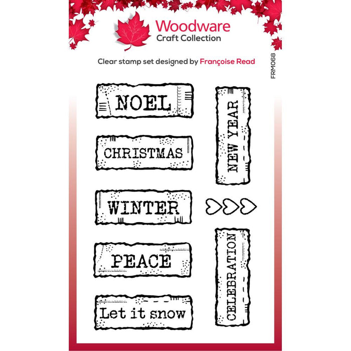 Woodware Clear Magic Stamp - Christmas Junk Labels