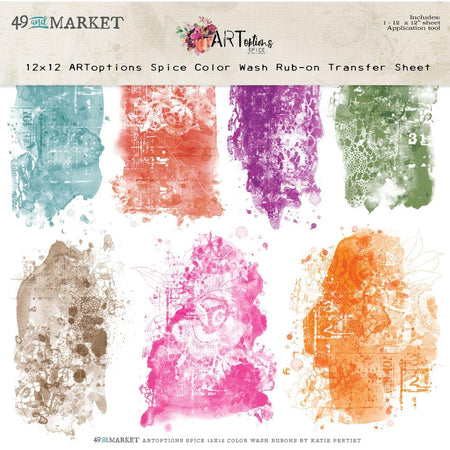 49 & Market ARToptions Spice - 12x12 Color Wash Rub-Ons