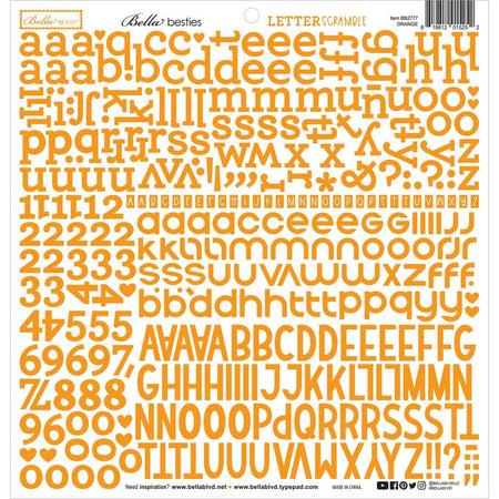 Bella Blvd Besties Letter Scramble Stickers - Orange