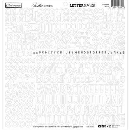 Bella Blvd Besties Letter Scramble Stickers - White