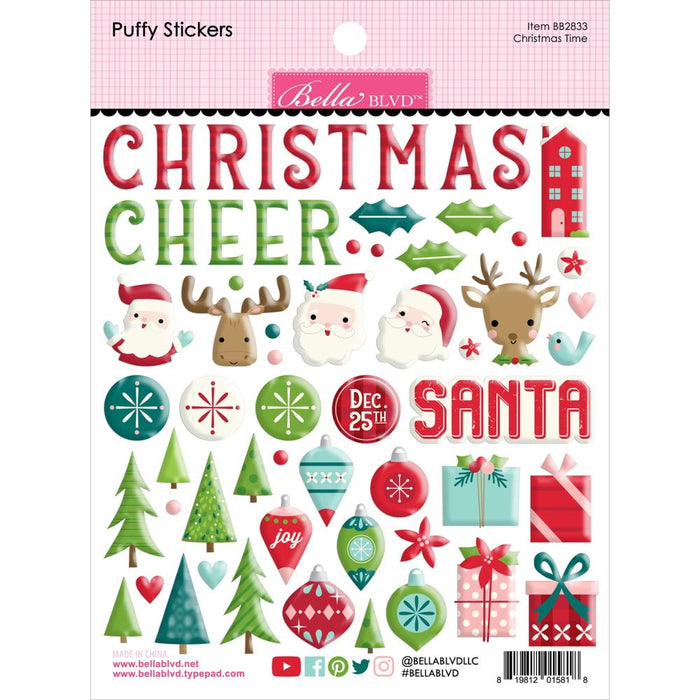 Bella Blvd Merry Little Christmas - Christmas Time Puffy Stickers
