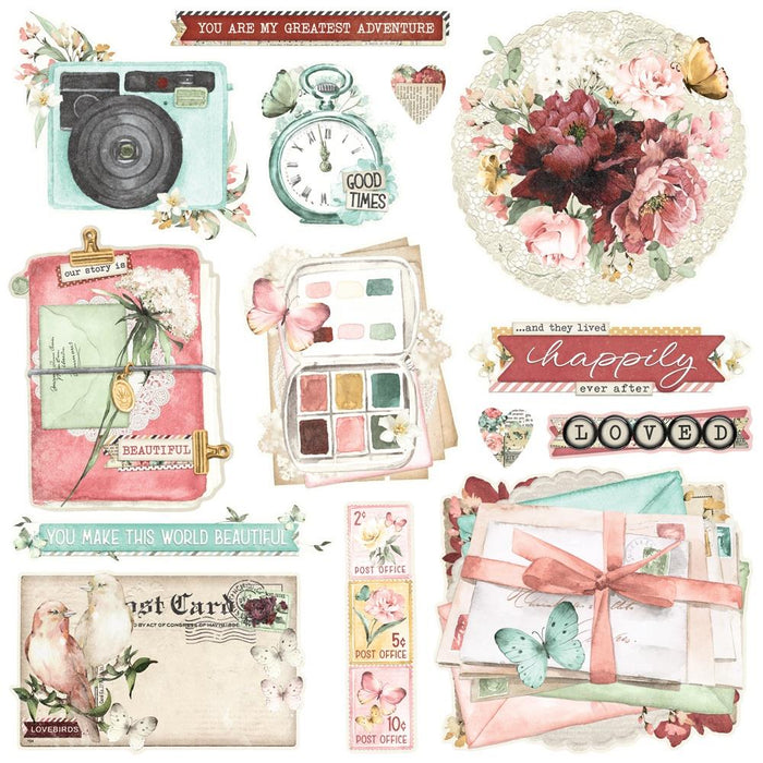 Simple Stories Simple Vintage Love Story - Chipboard Clusters