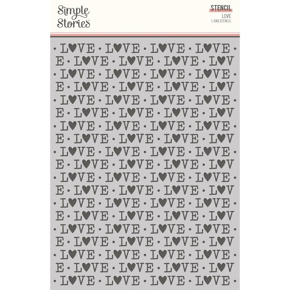 Simple Stories Simple Vintate Love Story - 6x8 Love Stencil