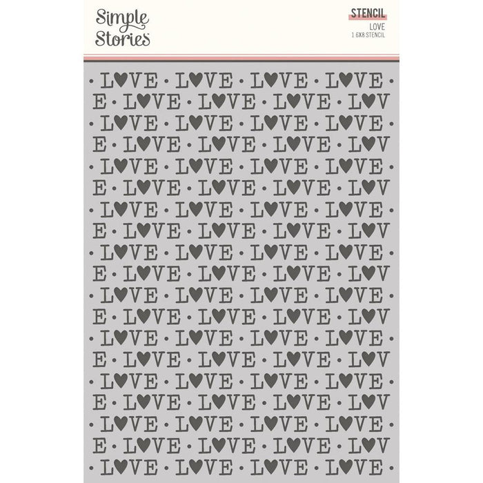 Simple Stories Simple Vintate Love Story - 6x8 Love Stencil
