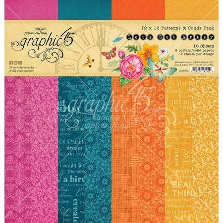 Graphic 45 Let's Get Artsy - 12x12 Patterns & Solids