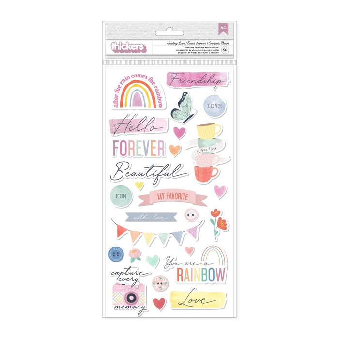 American Crafts Rainbow Avenue - Sending Love Phrase Thickers