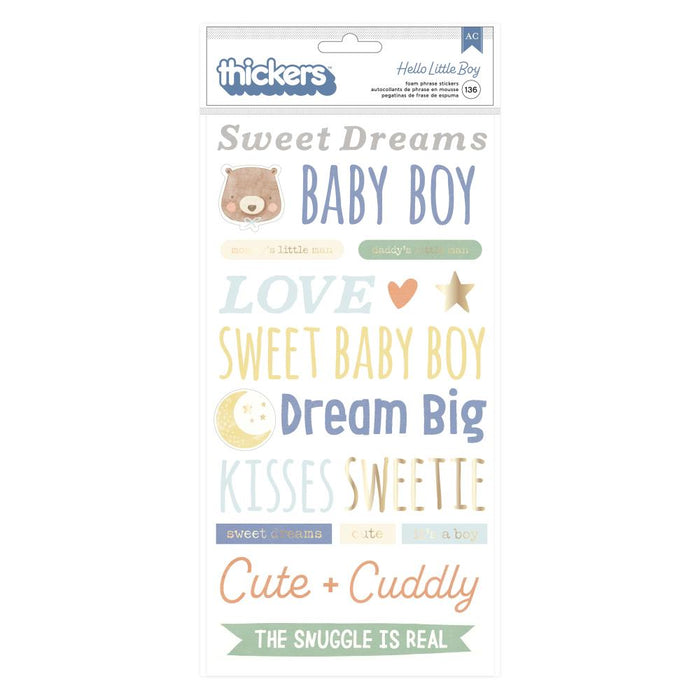 American Crafts Hello Little Boy - Phrase Thickers