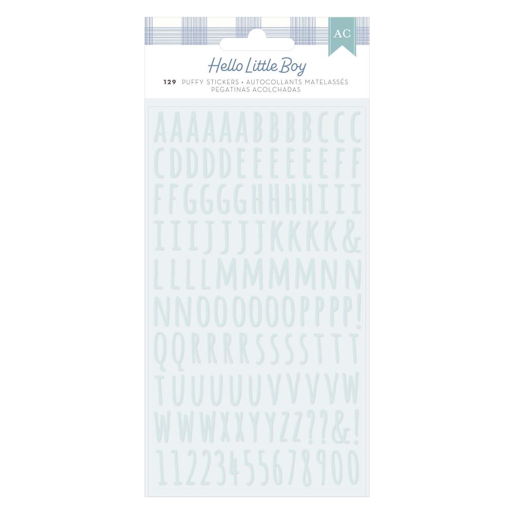 American Crafts Hello Little Boy - Puffy Alpha Stickers
