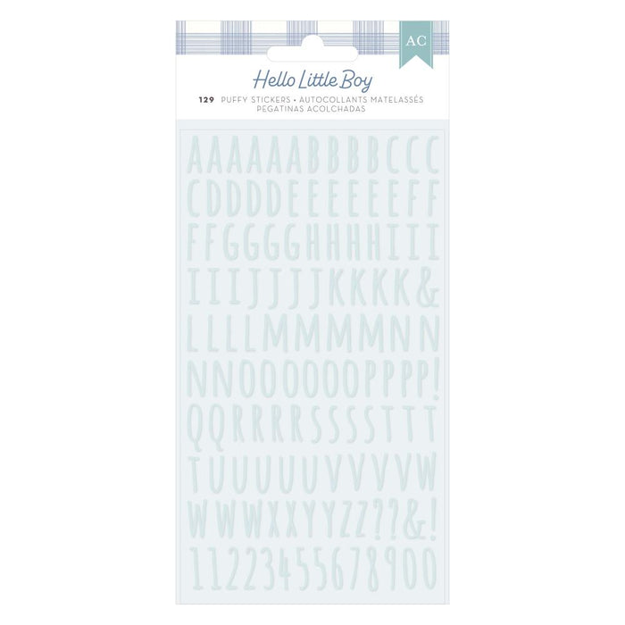 American Crafts Hello Little Boy - Puffy Alpha Stickers