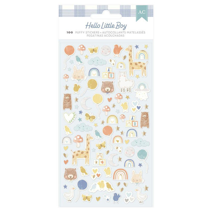 American Crafts Hello Little Boy - Puffy Icon Stickers