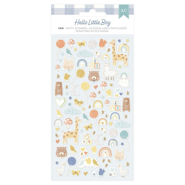 American Crafts Hello Little Boy - Puffy Icon Stickers