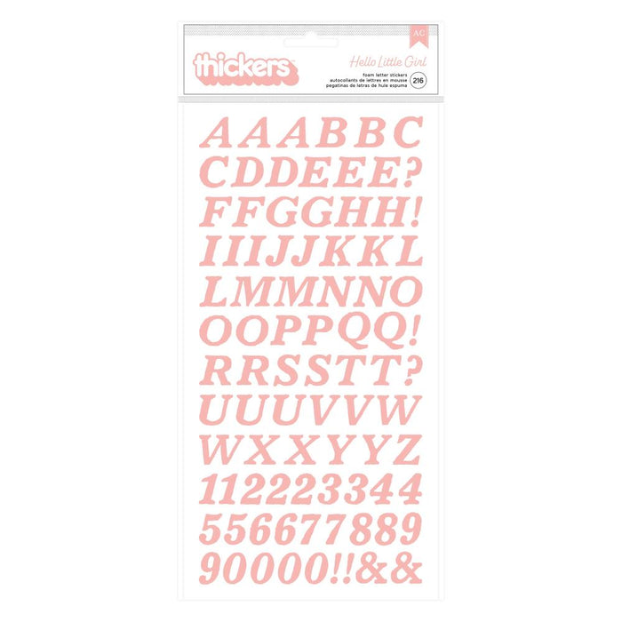 American Crafts Hello Little Girl - Alpha Thickers