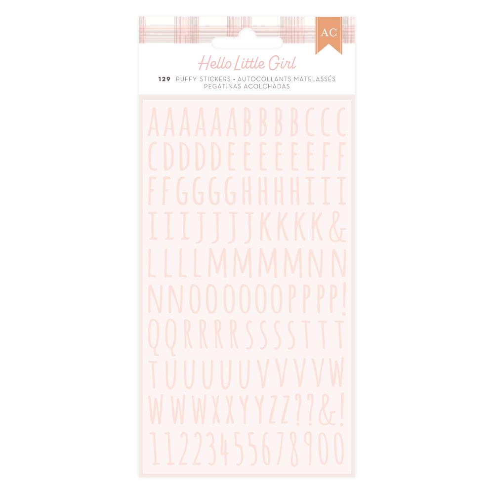 American Crafts Hello Little Girl - Puffy Alpha Stickers