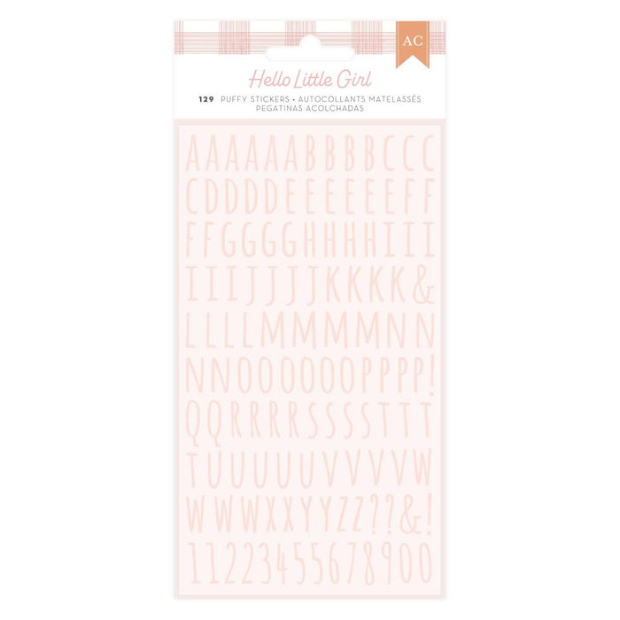 American Crafts Hello Little Girl - Puffy Alpha Stickers