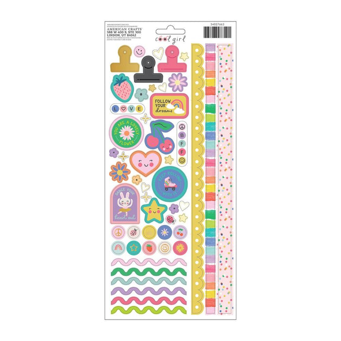Pebbles Cool Girl - Cardstock Stickers