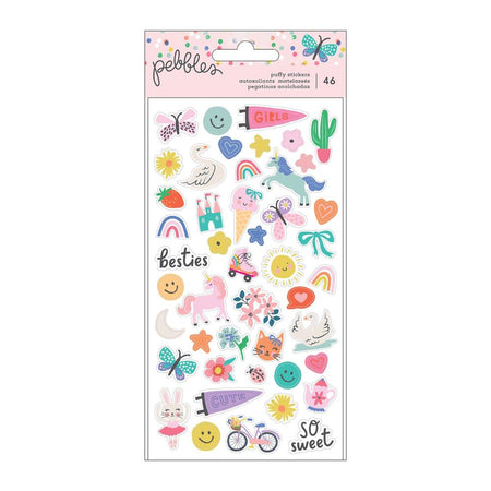 Pebbles Cool Girl - Puffy Stickers
