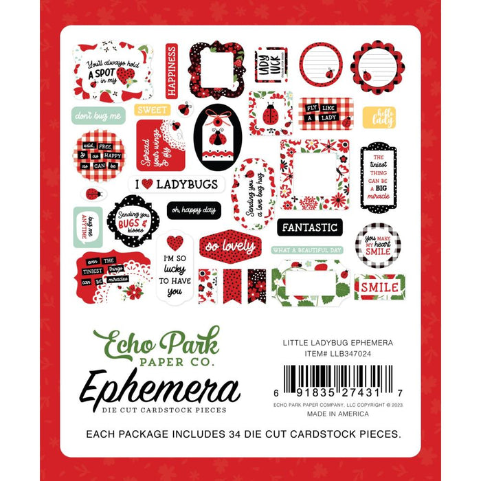 Echo Park Little Ladybug - Ephemera Icons