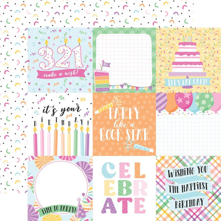 Echo Park Make A Wish Birthday Girl - 4x4 Journaling Cards