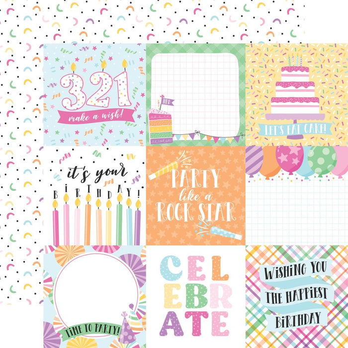 Echo Park Make A Wish Birthday Girl - 4x4 Journaling Cards