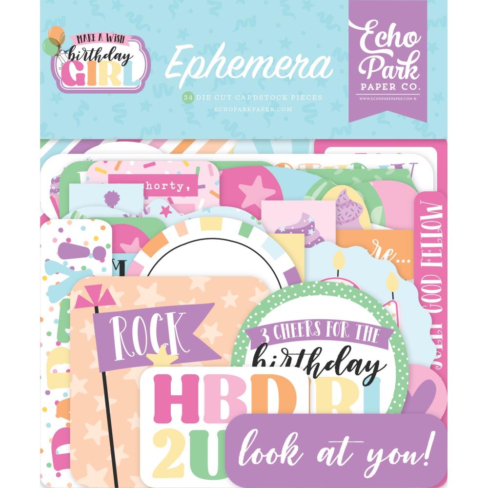 Echo Park Make A Wish Birthday Girl - Ephemera Icons