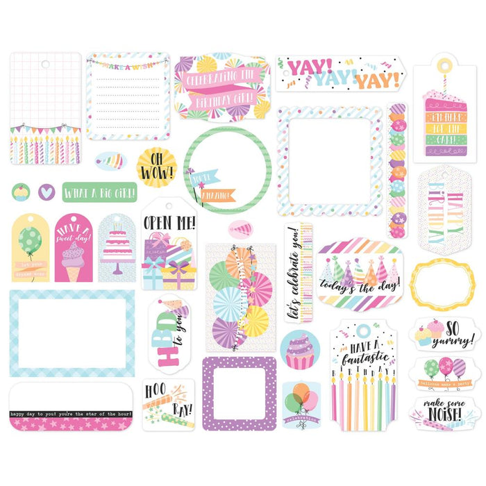 Echo Park Make A Wish Birthday Girl - Ephemera Frames & Tags