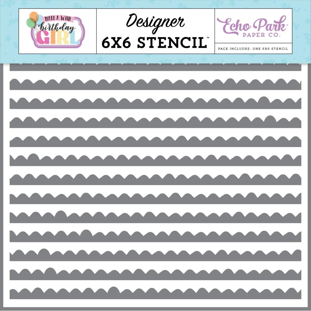 Echo Park Make A Wish Birthday Girl - Birthday Girl Borders Stencil