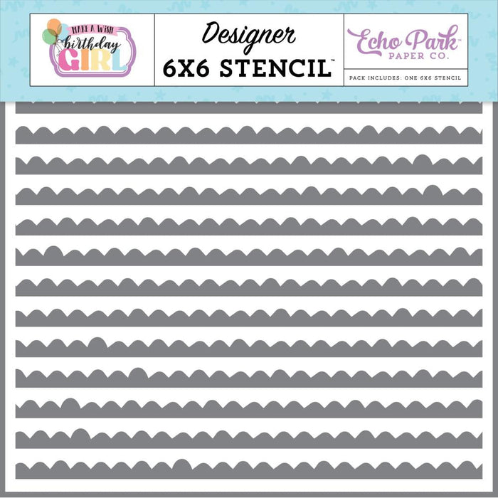 Echo Park Make A Wish Birthday Girl - Birthday Girl Borders Stencil