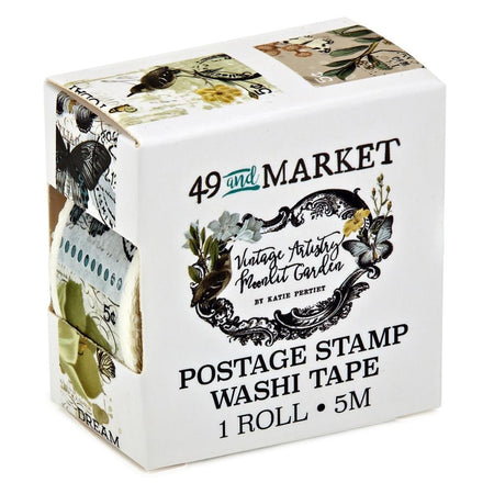 49 & Market Vintage Artistry Moonlit Garden - Postage Stamp Washi Tape Roll