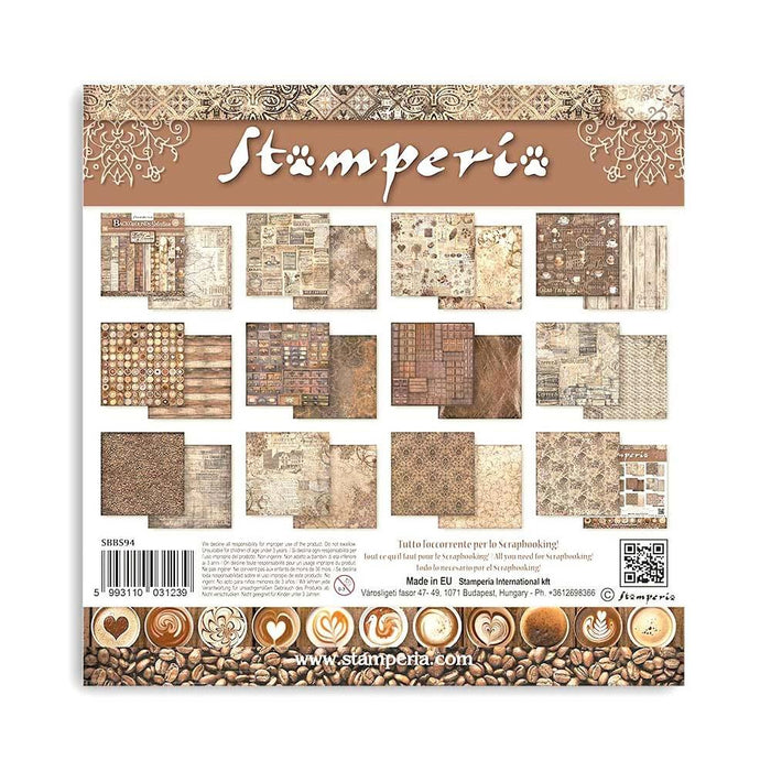 Stamperia Coffee and Chocolate - 8x8 Backgrounds Paper Pack