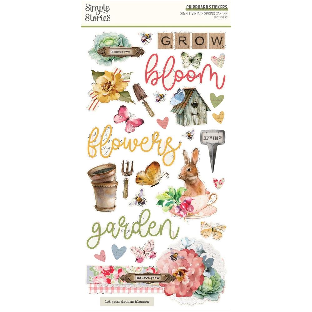 Simple Stories Simple Vintage Spring Garden - Chipboard Stickers