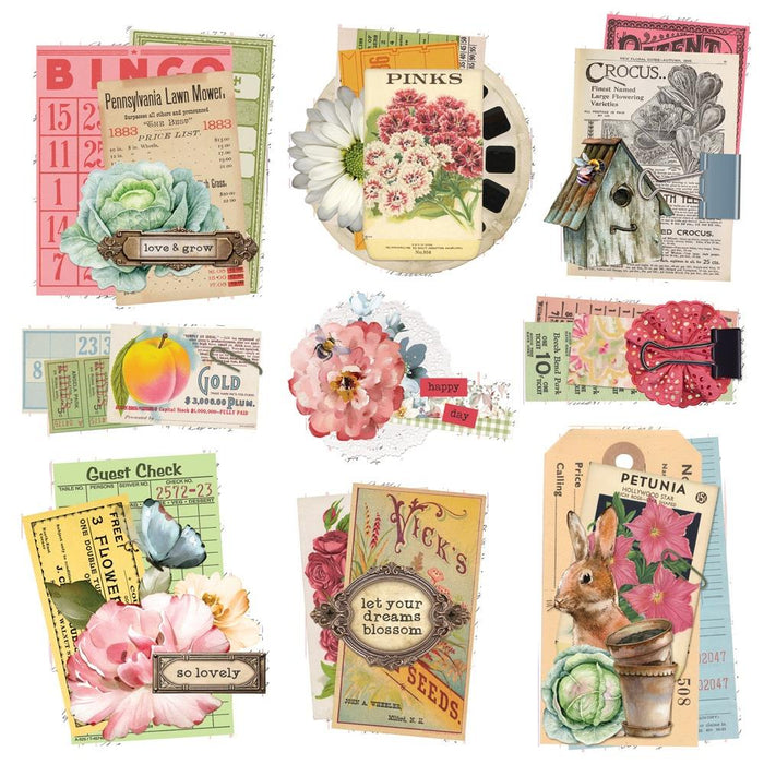 Simple Stories Simple Vintage Spring Garden - Chipboard Clusters