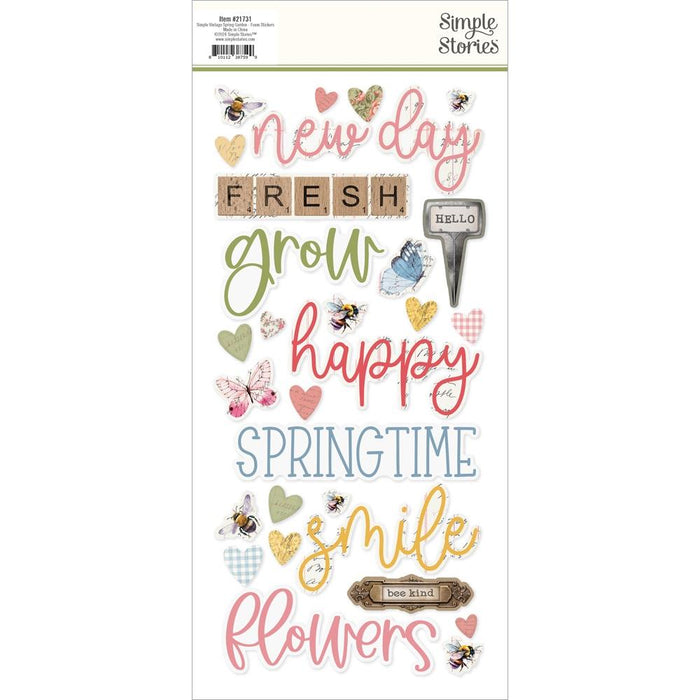Simple Stories Simple Vintage Spring Garden - Foam Stickers