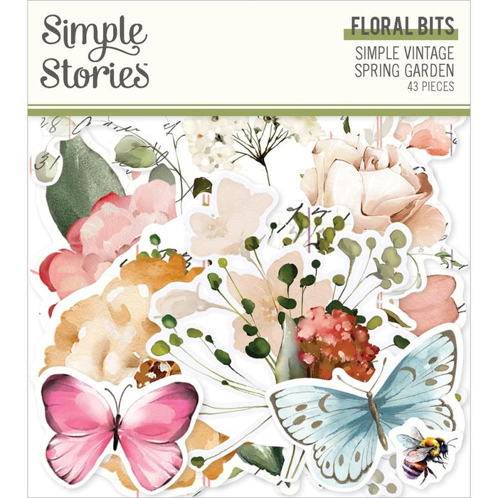 Simple Stories Simple Vintage Spring Garden - Floral Bits & Pieces