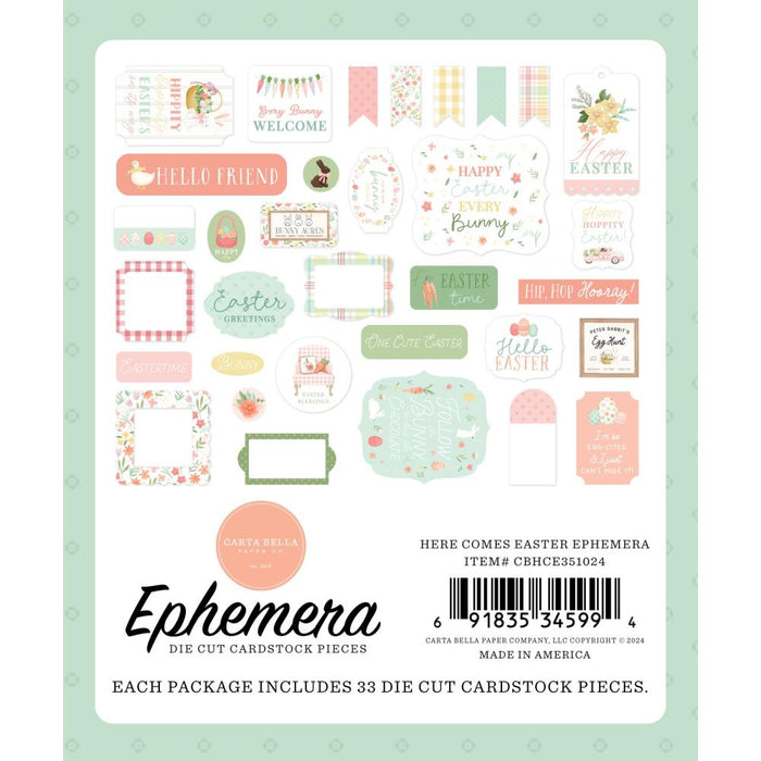 Carta Bella Here Comes Easter - Ephemera Icons