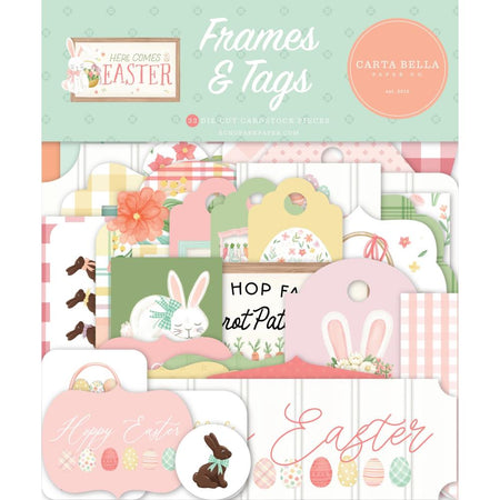 Carta Bella Here Comes Easter - Ephemera Frames & Tags