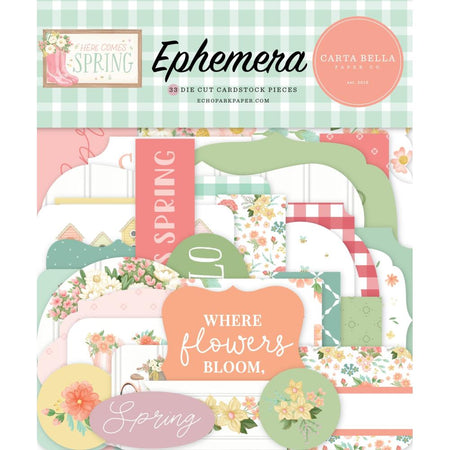 Carta Bella Here Comes Spring - Ephemera Icons