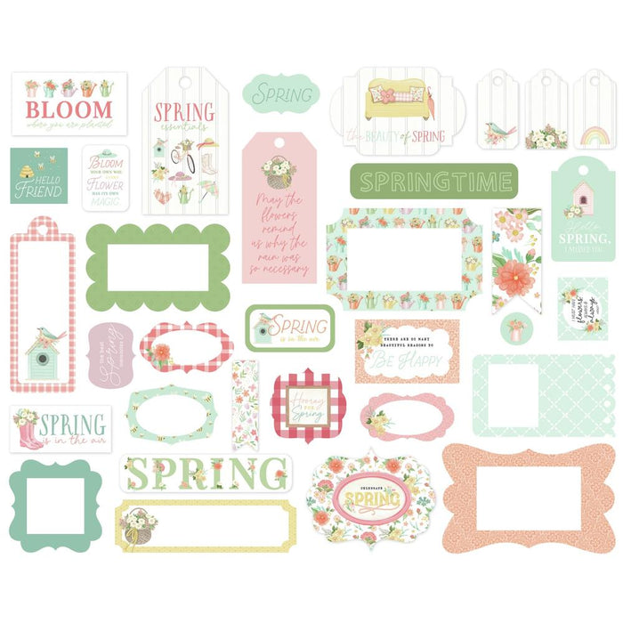 Carta Bella Here Comes Spring - Ephemera Frames & Tags