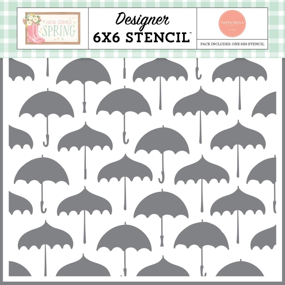 Carta Bella Here Comes Spring - Pick Your Umbrella Stencil