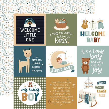 Echo Park Special Delivery Baby Boy - 4x4 Journaling Cards