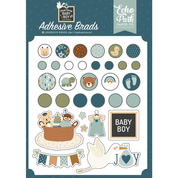 Echo Park Special Delivery Baby Boy - Adhesive Brads