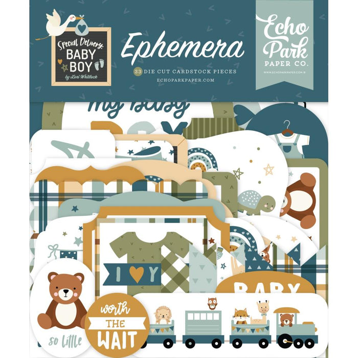 Echo Park Special Delivery Baby Boy - Ephemera Icons