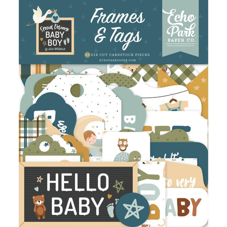 Echo Park Special Delivery Baby Boy - Ephemera Frames & Tags