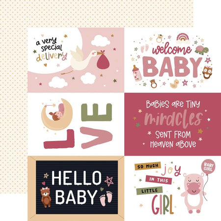 Echo Park Special Delivery Baby Girl - 6x4 Journaling Cards