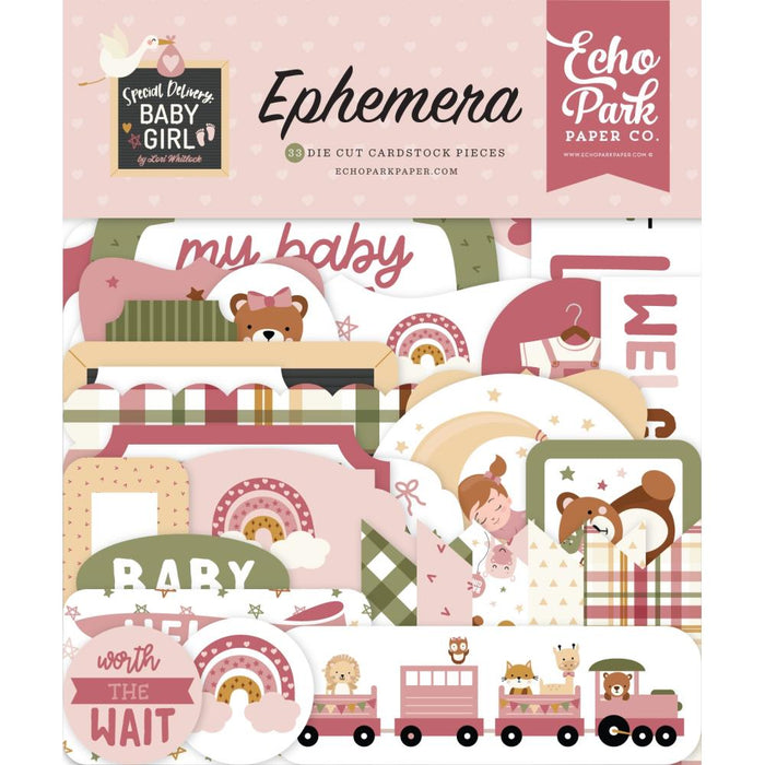 Echo Park Special Delivery Baby Girl - Ephemera Icons