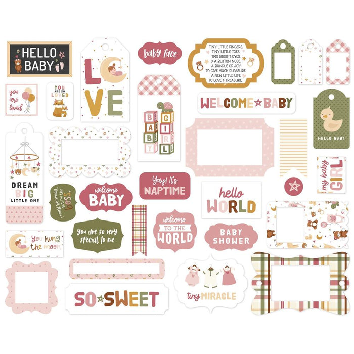 Echo Park Special Delivery Baby Girl - Ephemera Frames & Tags