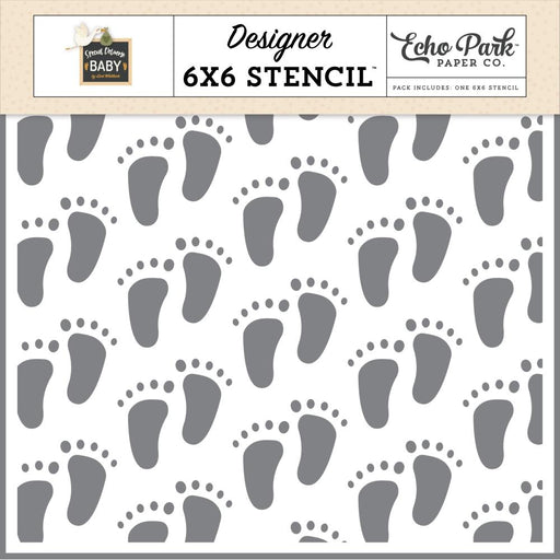 Echo Park Special Delivery Baby - Fresh Footprints Stencil