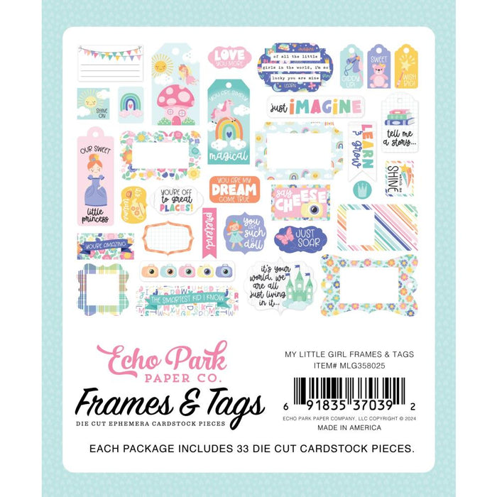 Echo Park My Little Girl - Ephemera Frames & Tags