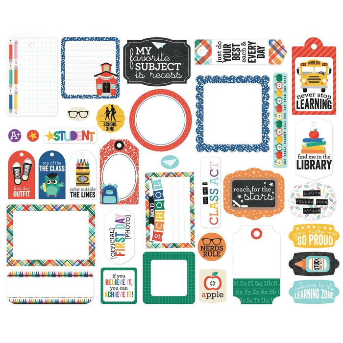 Echo Park Off To School - Ephemera Frames & Tags